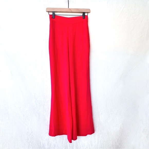 Leith Red High-Waisted Wide Leg Pants - Picture 2 of 4